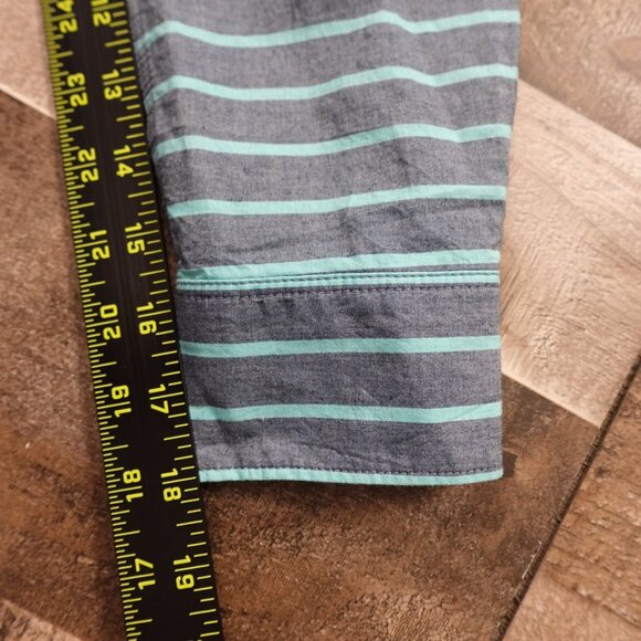 Gap Designed & Crafted “The Shrunken Boyfriend” Shirt Women’s Small Blue Stripe - Picture 7 of 11